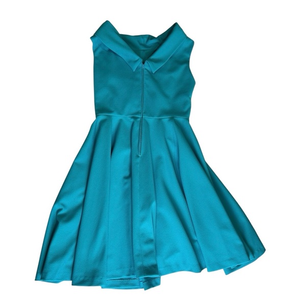 Vintage 1950s 1960s Handmade Blue Rhinestone Sparkle Accented Dress Small/Medium - Picture 7 of 13